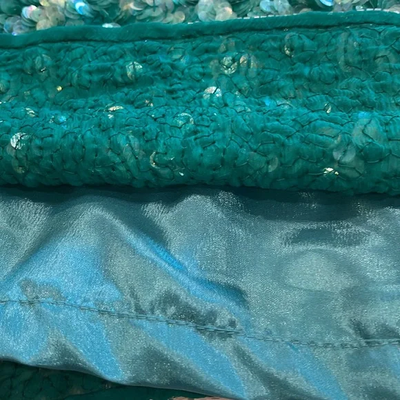 Nipon Night Show stopper Party Sequined Dress in gorgeous aqua color. Sz 8 Lined - Picture 11 of 15